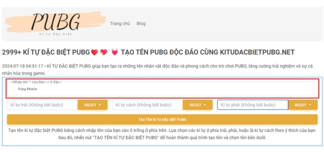 Điền tên muốn tạo