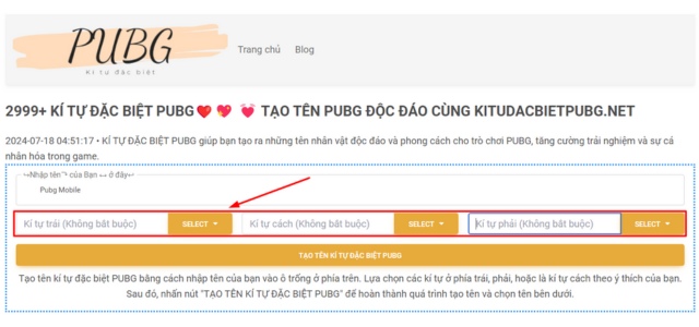 Chọn vị trí tạo