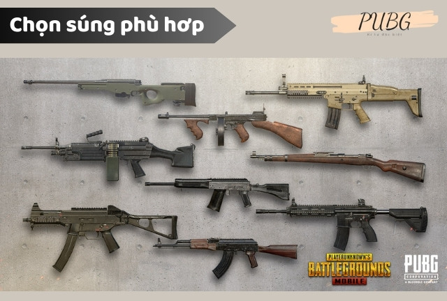 Chọn súng phù hợp giúp các ghìm tâm Pubg Mobile trên điện thoại hiệu quả hơn